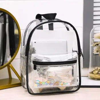 

Mini Women Transparent Sequins PVC Waterproof Travel Tote Backpack Shoulder Bag