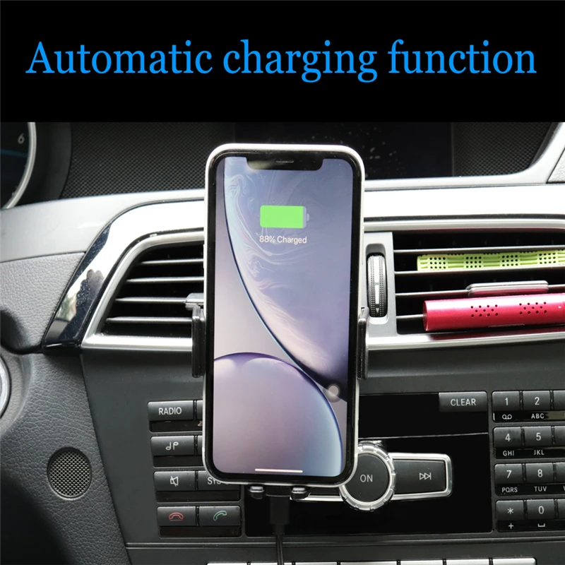 

Car Wireless Phone Charger Intelligent Infrared Fast Wirless Charging Car Phone Holder for iPhone xr Huawei Samsung Smart Phone