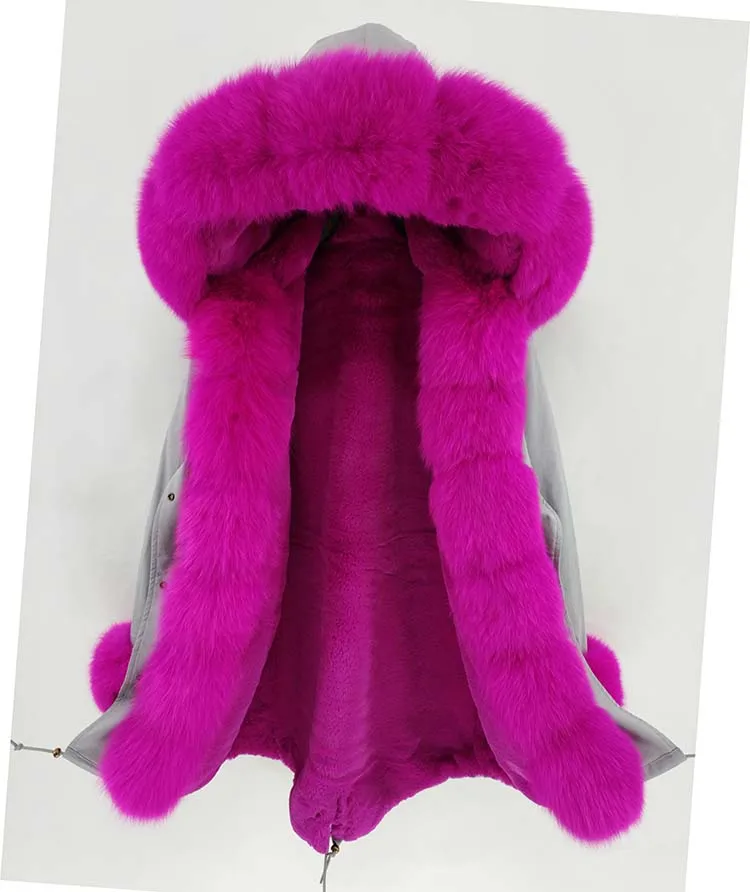 16 OFTBUY, зимняя куртка, Женское пальто с натуральным мехом, длинная парка, верхняя одежда, парки, натуральный Лисий мех, воротник, капюшон, толстая, теплая, уличная одежда, новинка - Цвет: 16