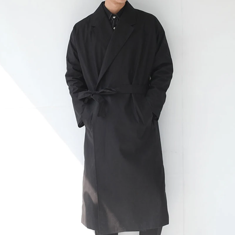 

2016 Men clothing new spring british style ultra long paragraph trench no button lacing coat cloak male lengthen cloak costumes