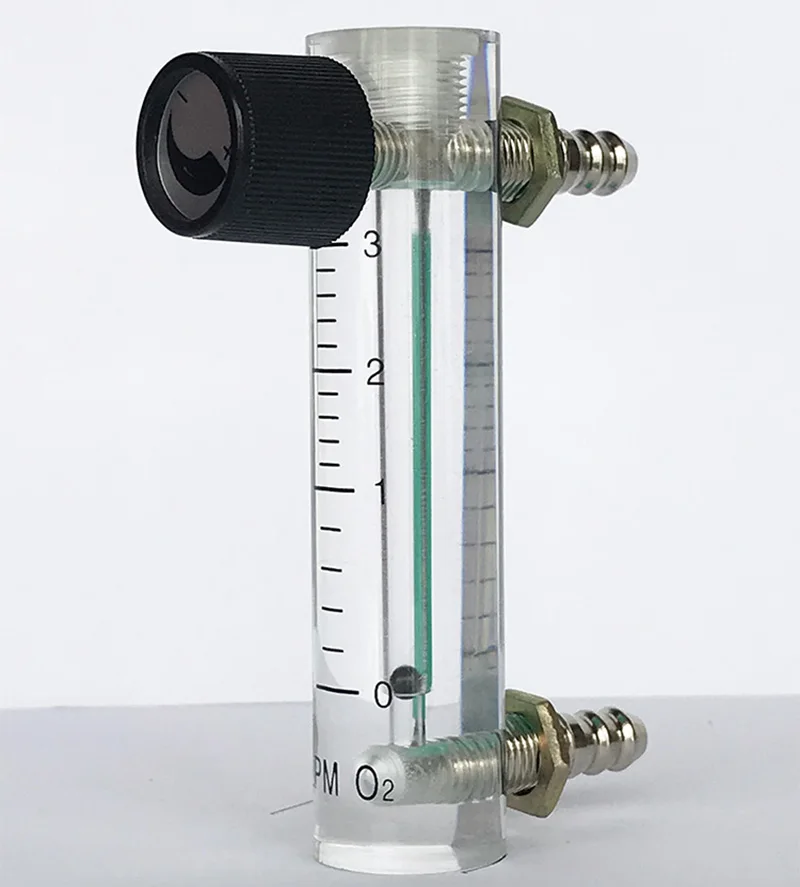 0-3LPM газовый кислородный расходомер с регулирующим клапаном для кислородного концентратора, измерительные приборы для измерения температуры 0-50C