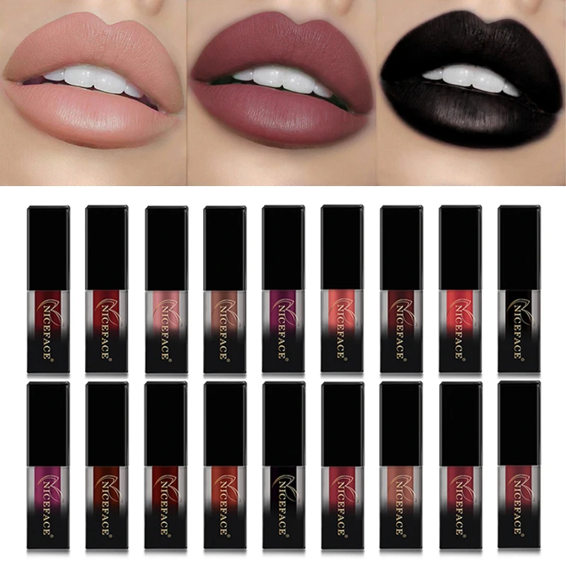 

NICEFACE 1 Pc 18 Color Square Hydra Gradation Lip Gloss Matte Non-stick Cups Do Not Fade Moisturizing Lasting Lipstick TSLM2