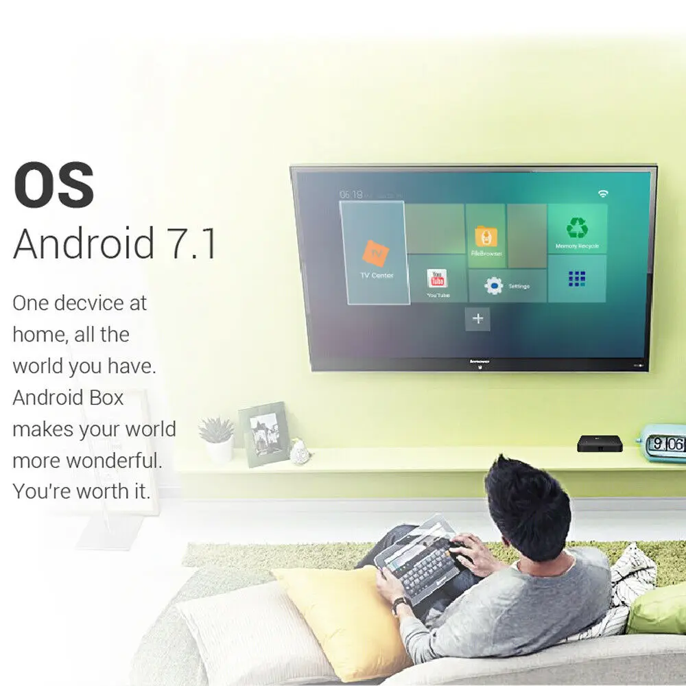 Новая технология ТВ коробка TX3 мини-LH Amlogic ТВ коробка S905W 1G 8G Android 7,1 4 ядра 4 K Wifi Media Player умный дом