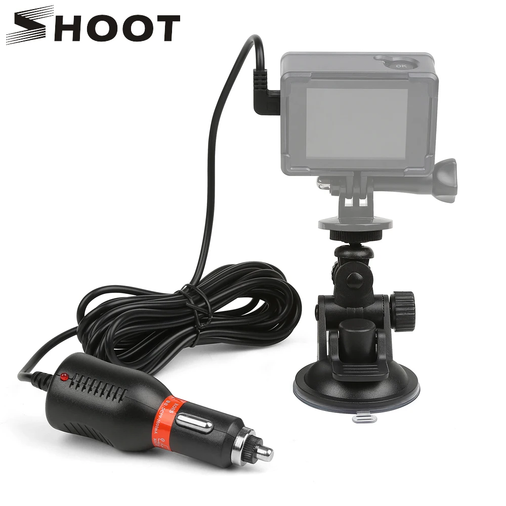 

SHOOT Suction Cup Bracket Tripod Holder Mount and Car Charger for SJCAM m20 SJ4000 SJ5000 SJ5000x h9 sj6 sj7 star Action Camera