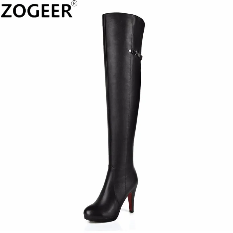 

Top Quality 2018 Hot Fashion Women Boots Sexy High Heels Over the Knee Boots PU leather Platform Black Thigh High Shoes Woman