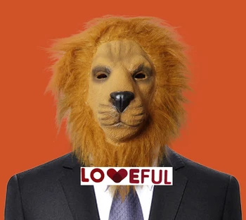 

New Quality Cute Cosplay Funny Big Lion Latex Clown Mask For Halloween Costume Party