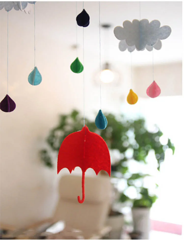 1 шт. 3D облако дождь Unbrella украшения для детской комнаты Deco флаг DIY дома День рождения милые украшения ручной работы