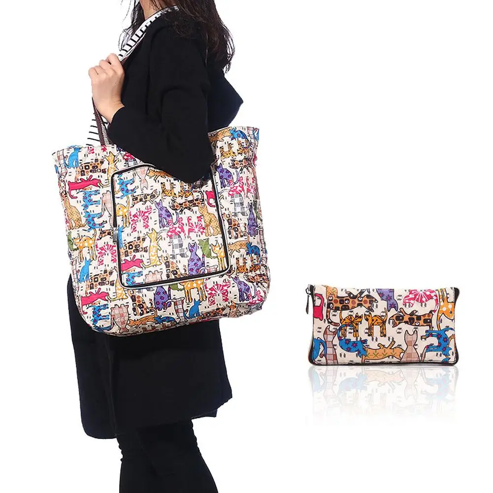 

Foldable Large Shopping Bag Innovative Oxford Bags Cartoon Portable Folding Pack Waterproof Durable Reusable Bags