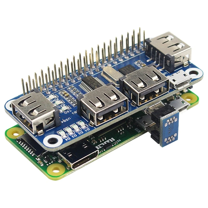 4 порта usb-хаб шляпа для Raspberry Pi 3/2/Zero W Плата расширения USB для UART для последовательной отладки совместима с USB2.0/1