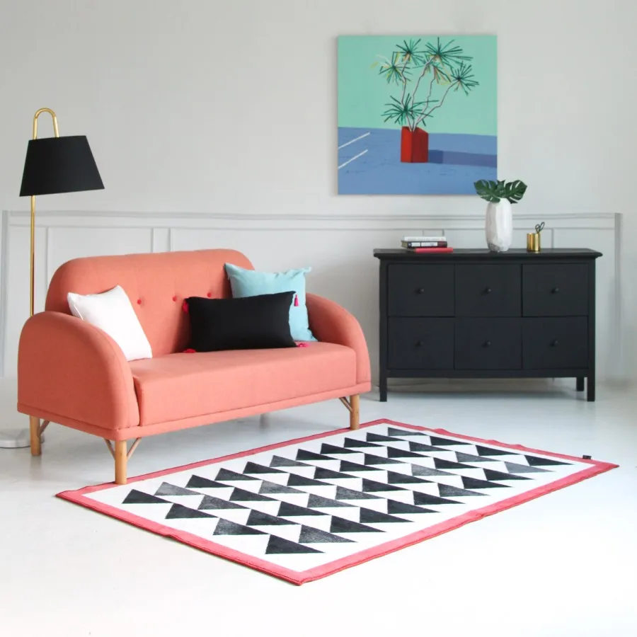 Скандинавский стиль collalily гостиная ковер геометрический индийский красный белый Morocco коврик плед полосатый современный салон современный дизайн