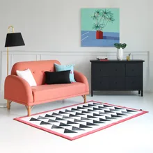 Скандинавский стиль collalily гостиная ковер геометрический индийский красный белый Morocco коврик плед полосатый современный салон современный дизайн