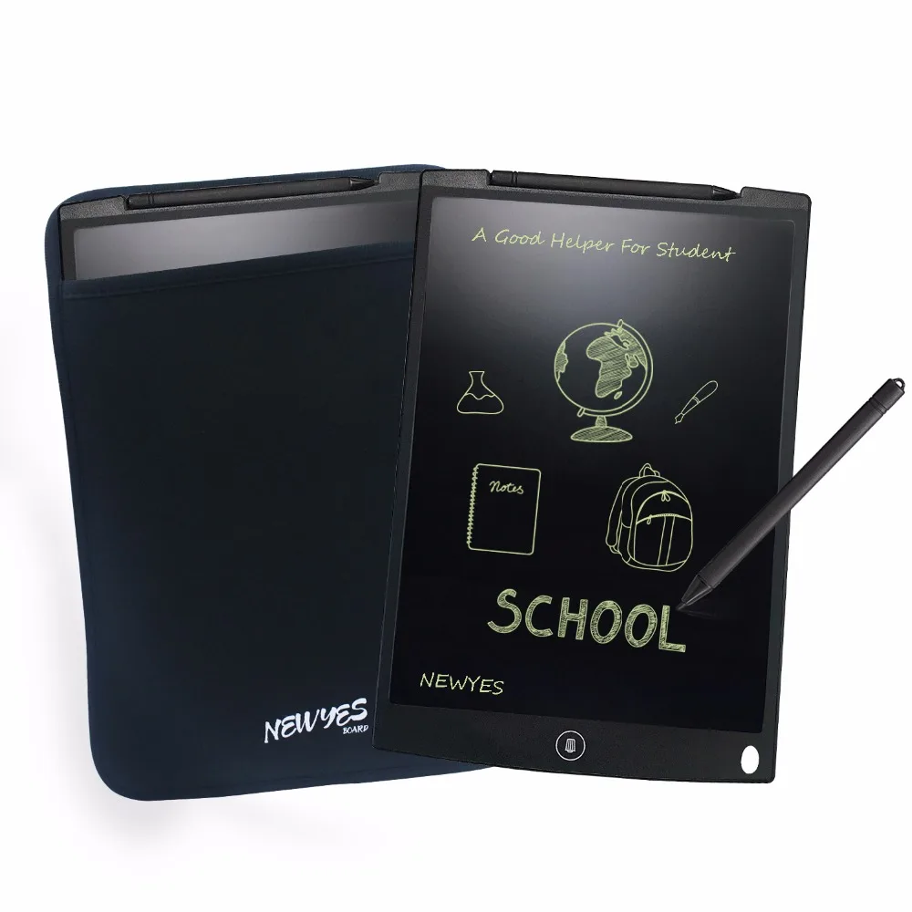 

Newyes Black 12" LCD Writing Tablet eWriter Writing Drawing Board Whiteboard Bulletin Board with Sleeve Case Free Shipping