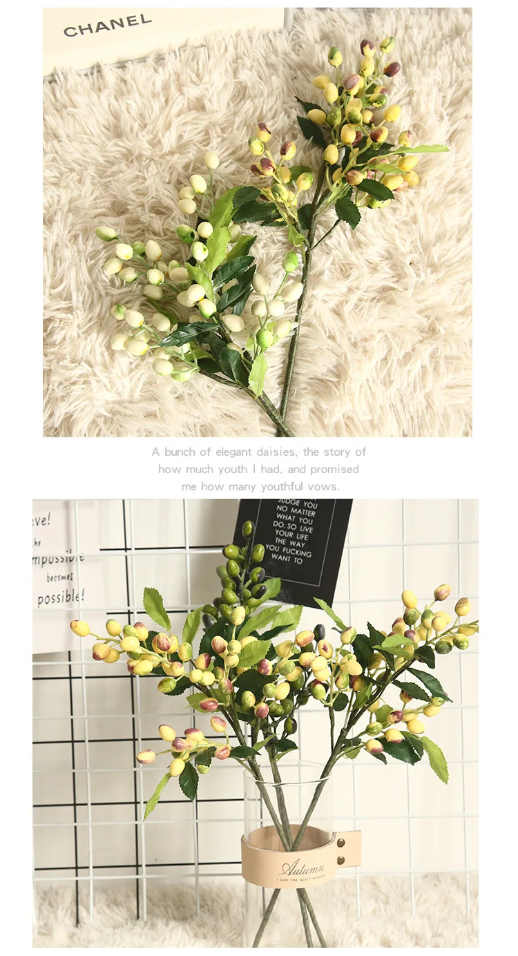 39 см поддельные оливковые фруктовые бобы ветки цветы для рождества искусственные растения ягоды цветы для свадьбы домашний Декор цветок растение стена