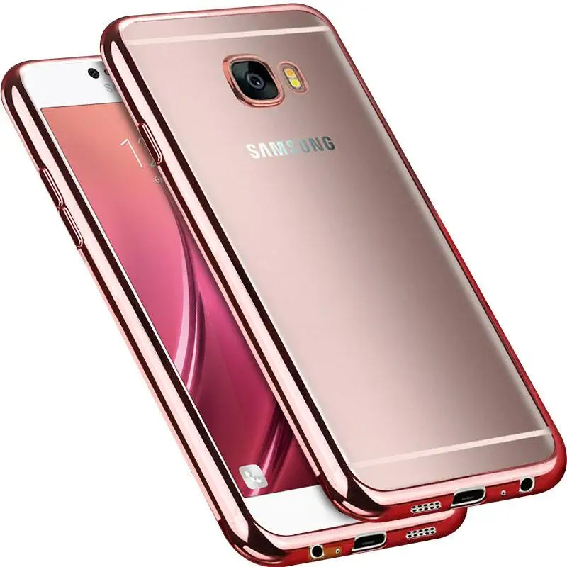 For Samsung C5 Luxury Plating Silicone Case For Samsung Galaxy C5 C5000 C7 C7000 Coque Transparent