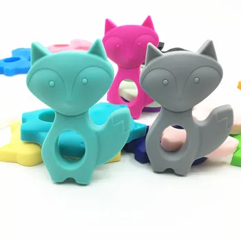 

Silicone Teething Fox Pendant Necklace- Baby Chew Jewelry Teething Necklace Pendant Fox teether
