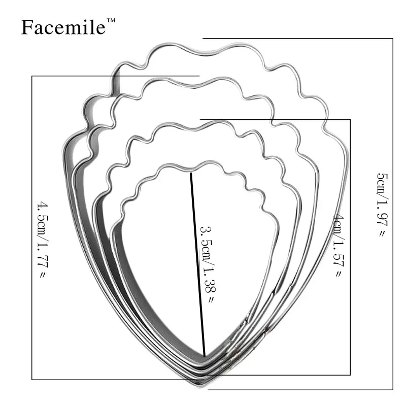 4 шт. резец для резьбы в виде листьев, форма для торта, пион из нержавеющей стали, цветок, каплевидный резак для печенья, мастики, украшения торта