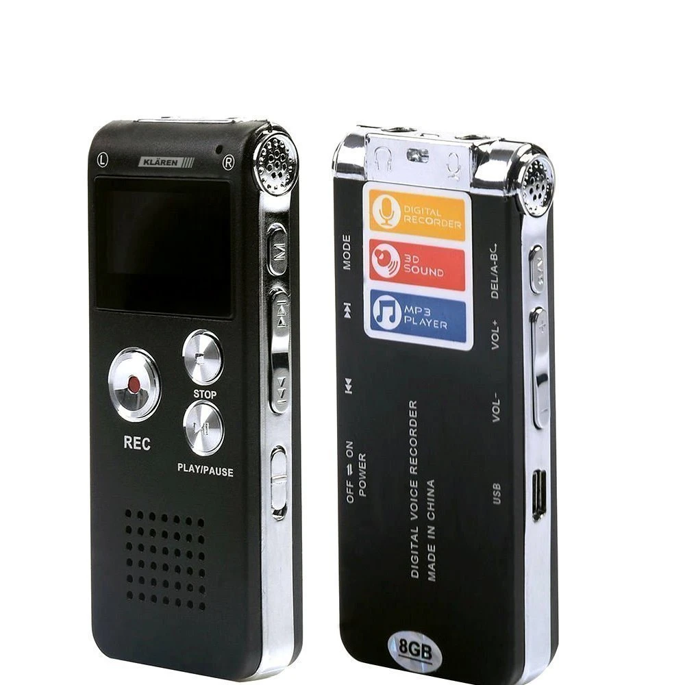 YIXIANG High quality digital voice recorder 8GB Mini USB Flash Digital Audio Voice Recording 650Hr Dictaphone WAV MP3 Player