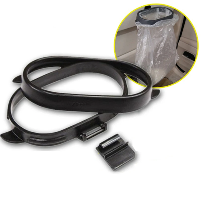 Set Car Interior Garbage Bag Holder Bucket Rubbish Storage Waste Bag