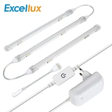 3 шт. 30 см светодиодный светильник для шкафа+ 24 В Adpter+ iTouch диммер, светодиодный светильник в комплекте отлично подходит для туалетного шкафа, кухни, ванной комнаты