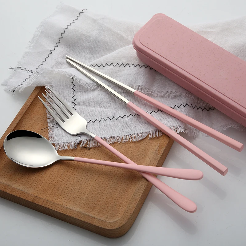 NEWYEARNEW Korean Tableware Set Stainless Steel Portable traditions