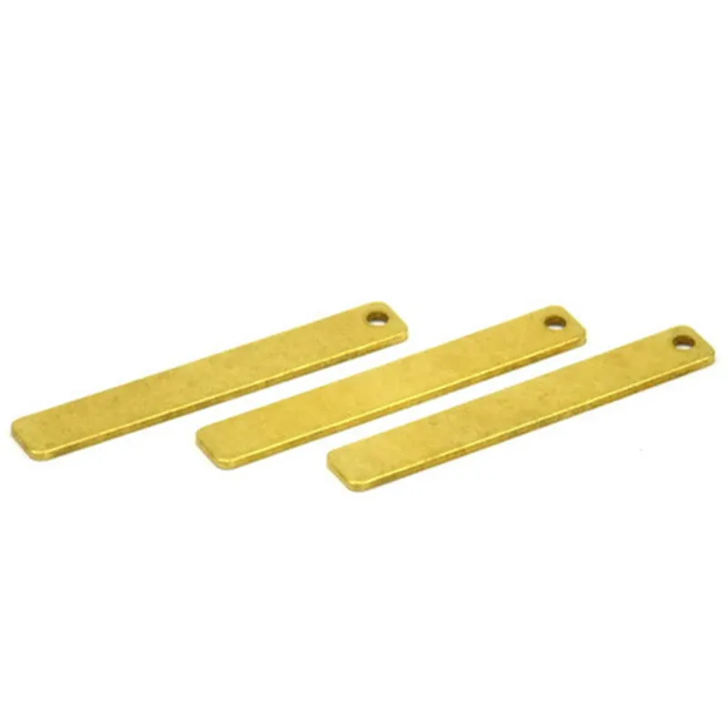 

24pc.. Raw Brass Rectangle Stamping Blanks and Necklace Pendants. (35x5x0.80mm) U031