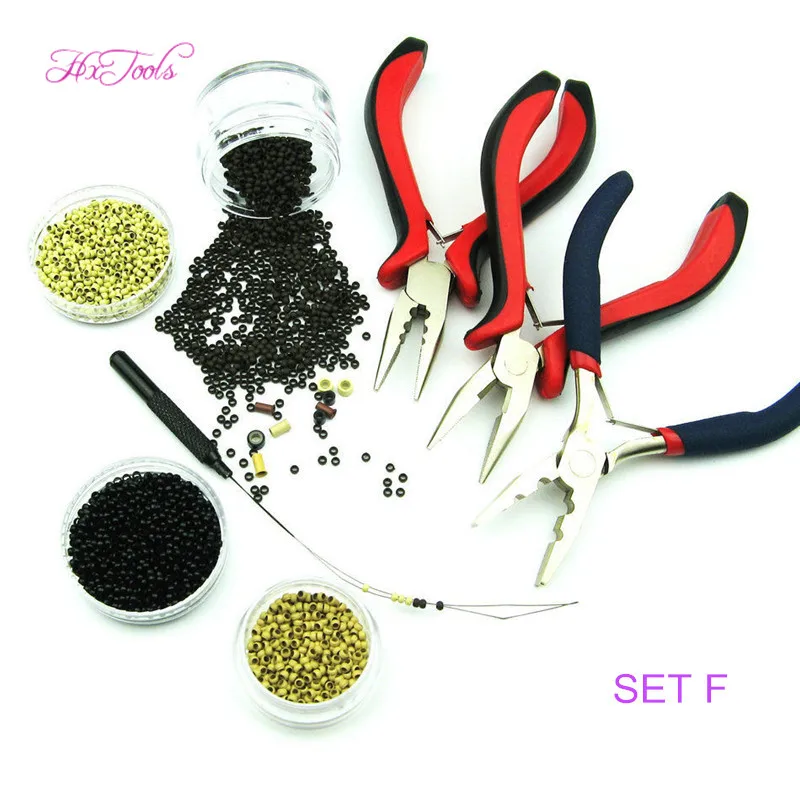 

2.5MM Copper Nano Ring 1000Units Nano Rings Beads + Nano Tip Hair Extension Application Tools Kit