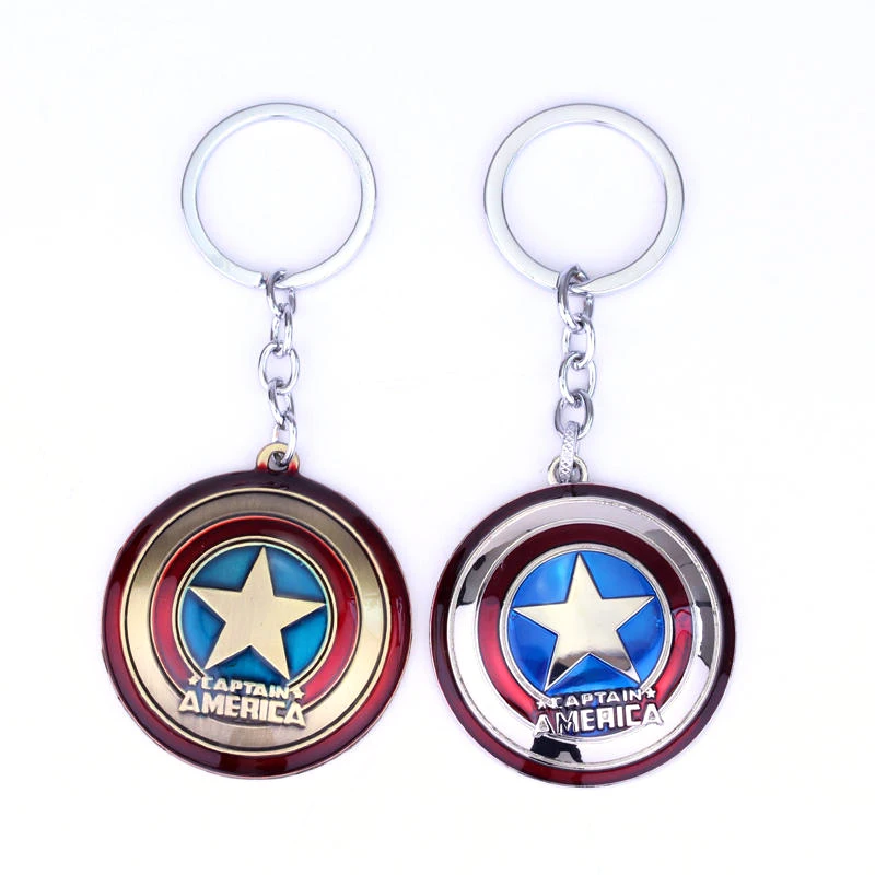 

The Avengers Captain America Keychain Superhero Star Shield Pendant Keyring Car Key Chain Accessories Batman Marvel Key Chains