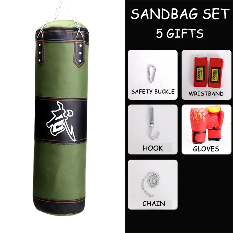 Пустая сумка для кикбоксинга 60 см/80 см/100 см/120 см тренировочные боксерские сумки для фитнеса Saco De Pancada Boxeo крючок подвесной MMA Fight Sandbag