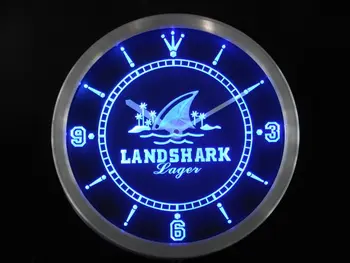 

nc0118 Landshark Larger Beer Bar Pub Neon Sign LED Wall Clock