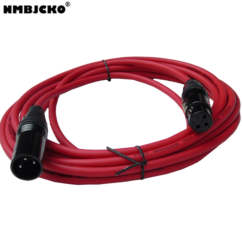 

NMBJCKO RED 3Pin XLR Microphone Cable Male to Female 3 Way XLR Plug to XLR Socket Mic Microphone Audio Extension Cord with 4.5m