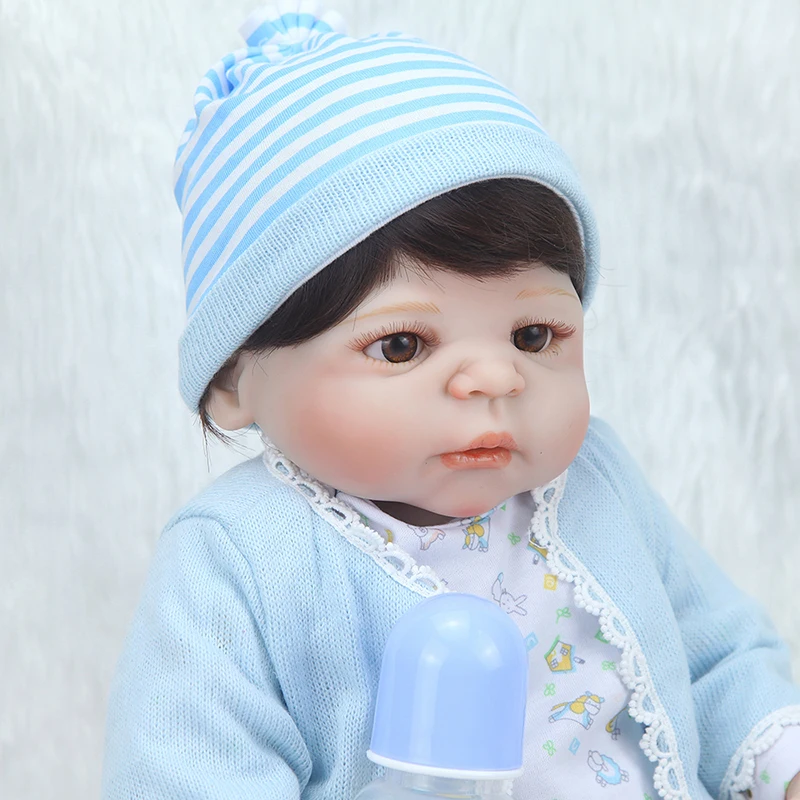 22 дюймов Bebe bonecas полный Силиконовый Короткий волос Очаровательная кукла милая кукла реборн сюрприз игрушки для детей