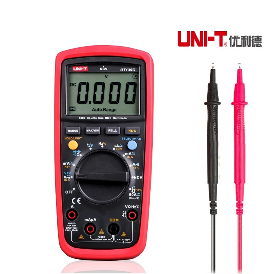 UNI-T ut139c True RMS 2.6 &quotЖК-дисплей Цифровой мультиметр Электрические портативный