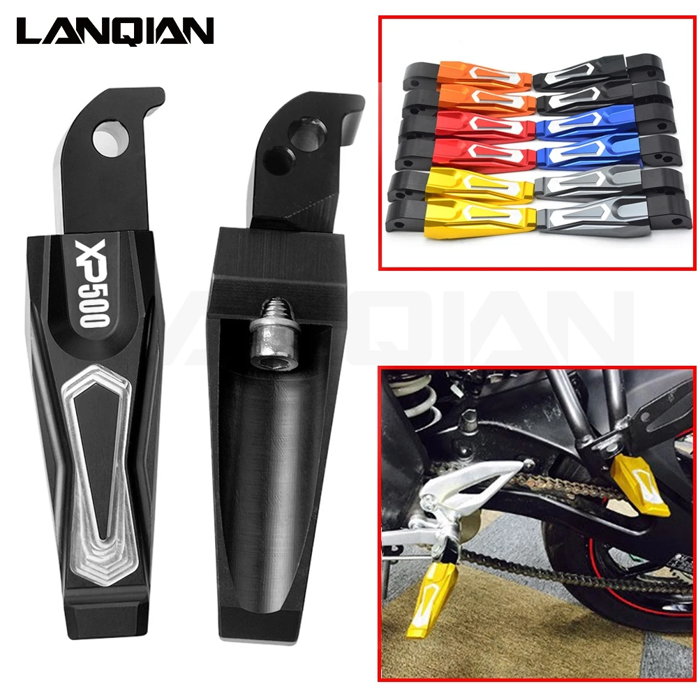 For Yamaha XP 500 TAMX Motorcycle Accessories CNC Aluminum Passenger Footrests Rear Foot Pegs With Logo XP500 TMAX500 | Автомобили и
