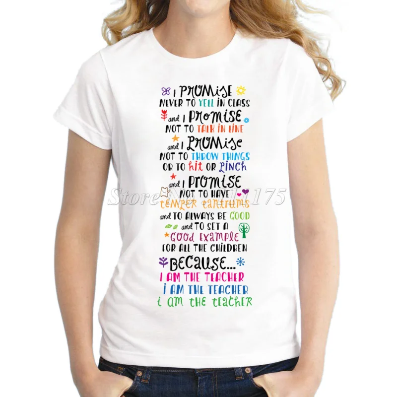 Для женщин Лето Новинка, потому что я учитель дизайн футболка с модным принтом топы, Лидер продаж футболки