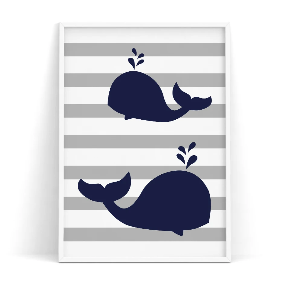 whale wall art nursery