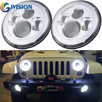 

For Offroad 4X4 7'' Round headlight led projector headlight Daytime Running light for Jeep Wrangler 97-15 JK Hummer Motorcycle