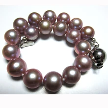 Изысканные ювелирные изделия фиолетовый жемчужный браслет 9-10 мм естественный свет aaa 8 дюймов