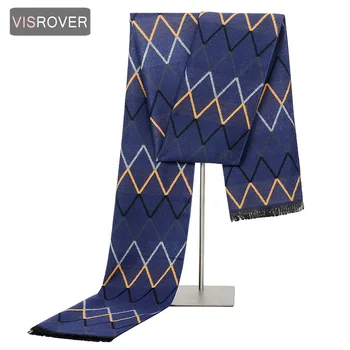 

Visrover Newest fashion design casual scarves winter Men's cashmere Scarf luxury Brand High Quality Warm Neckercheif Modal