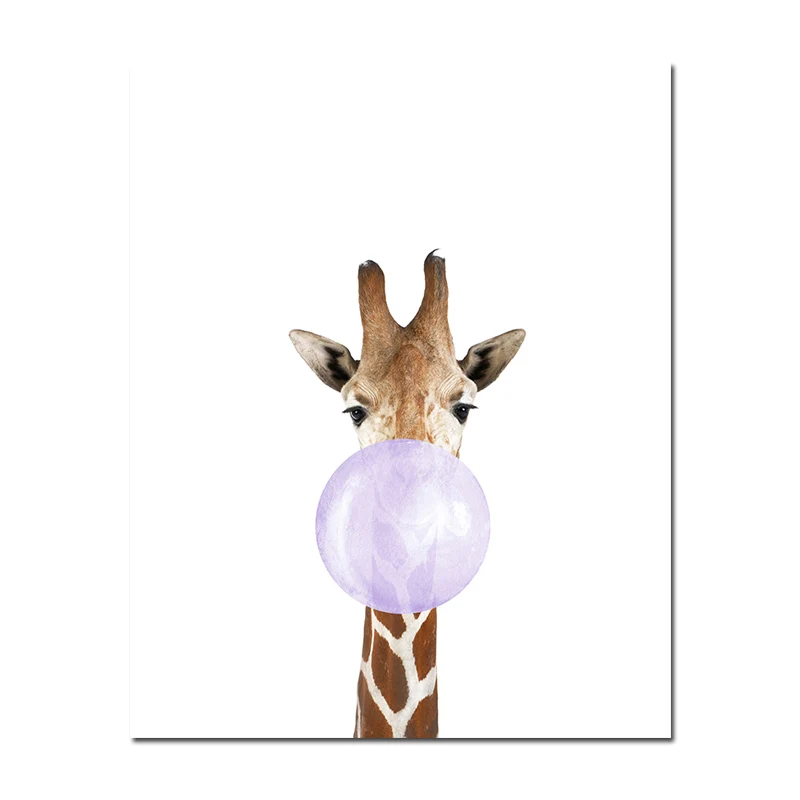NDITB, детское животное, Зебра, жираф, олень, пузырьковый холст, художественная живопись, постер для детской комнаты, принт, Настенная картина для детей, декор для гостиной - Цвет: Picture 6