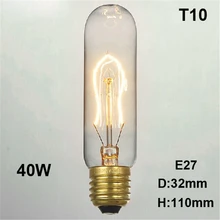 Марочные шарики Edison T10 E27 220 V лампы накаливания 40 W лампы накаливания Ретро электрическая лампочка эдисона для подвесной светильник веревки света украшения