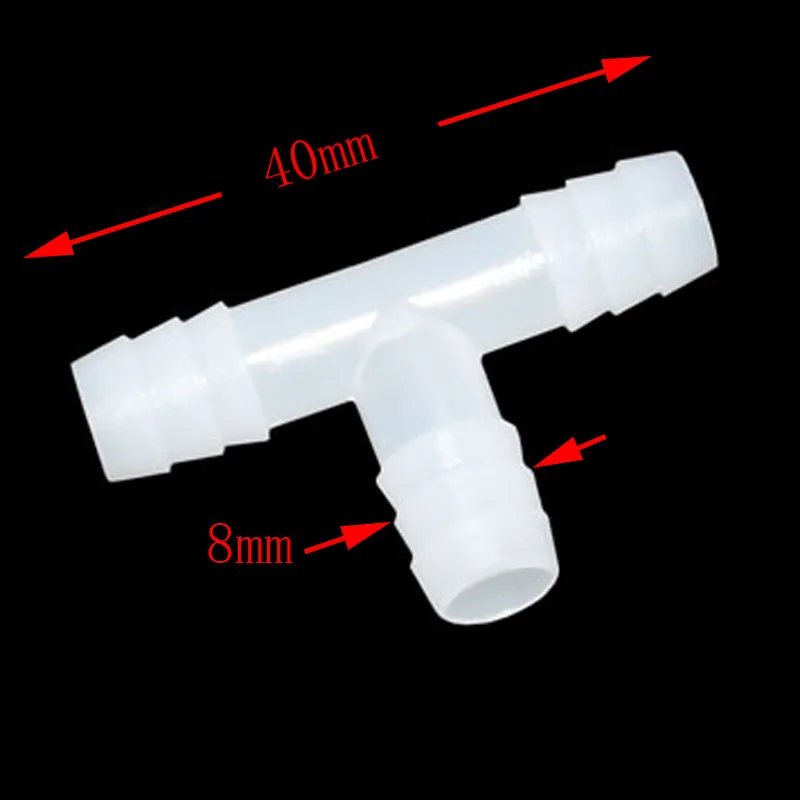 100 pcs Poultry farming ABS Tee tube 8mm Chicken Rabbit Quail Doves Pets And Other Poultry Nipple Drinker Mounting Connector