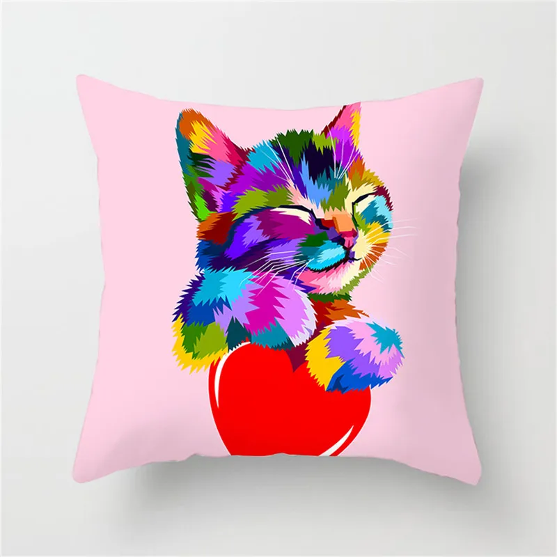 

Fuwatacchi Mult-Color Animal Cushion Cover Cat Wolf Horse Zebra Fish Throw Pillow Cover Decorative Sofa Pillow Case Pillowcase