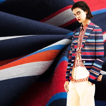 

155 wide 70% cotton classic color striped fabric wide fashion dress cloth set cloth.