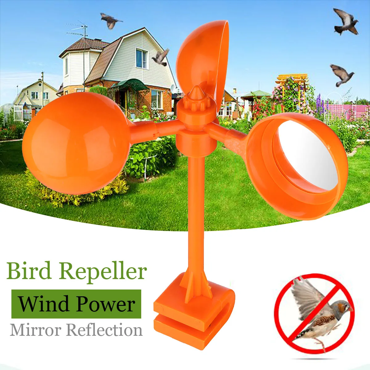 S/M Plastic Bird Repellents Scarer Wind Power Birds Crow Deterrent