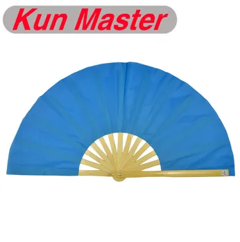 

Bamboo Kung Fu Fighting Fan, Martial Arts Dance/Practice Performance Fan, No pattern(pure blue)