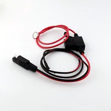 10x SAE Male Plug 12V Battery Tender Hookup 18AWG DC Power Solar Auto Trailer Cable Cord with Fuse 68cm