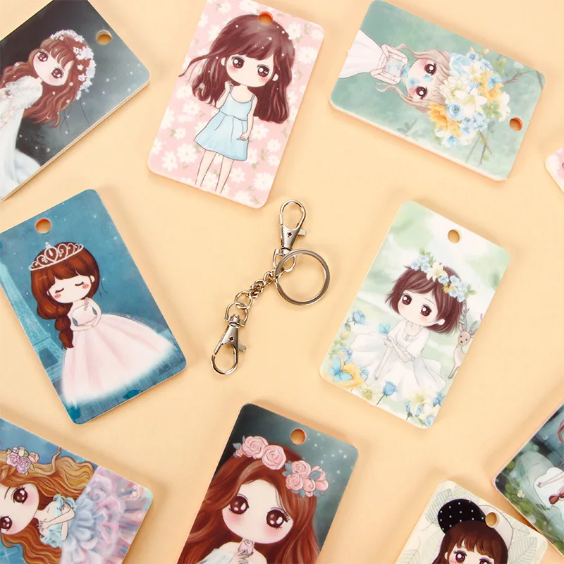

Pvc Business Card Cover Bus Bank Id Case Holder Lovely Characters Cartoon Key Hook Keys Chain Student Cards Pouch Bag New