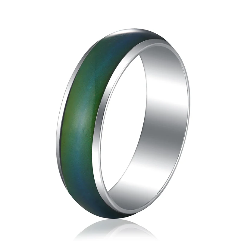 Кольцо из нержавеющей стали, меняющее цвет, кольца для настроения, чувство/температура эмоций, кольцо шириной 6 мм, умные ювелирные изделия для мужчин и женщин, подарки унисекс