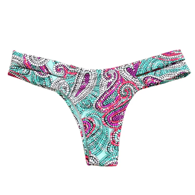 

Bikini Swimwear TOP Women Sexy Print Floral Low Waist Panties Halter Solid tops Hot Sale Biquini Brazilain Bathing Suit