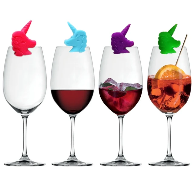 6pcs Silicone Unicorn Wine Charms Glass Markers for Glasses, Universal Drink  Markers with Clip (Randon colors) - AliExpress